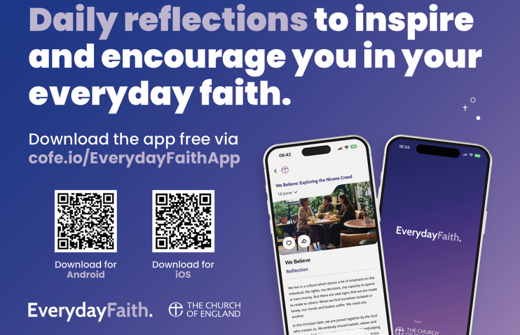 A poster to encourage people to sign up to Everyday Faith App